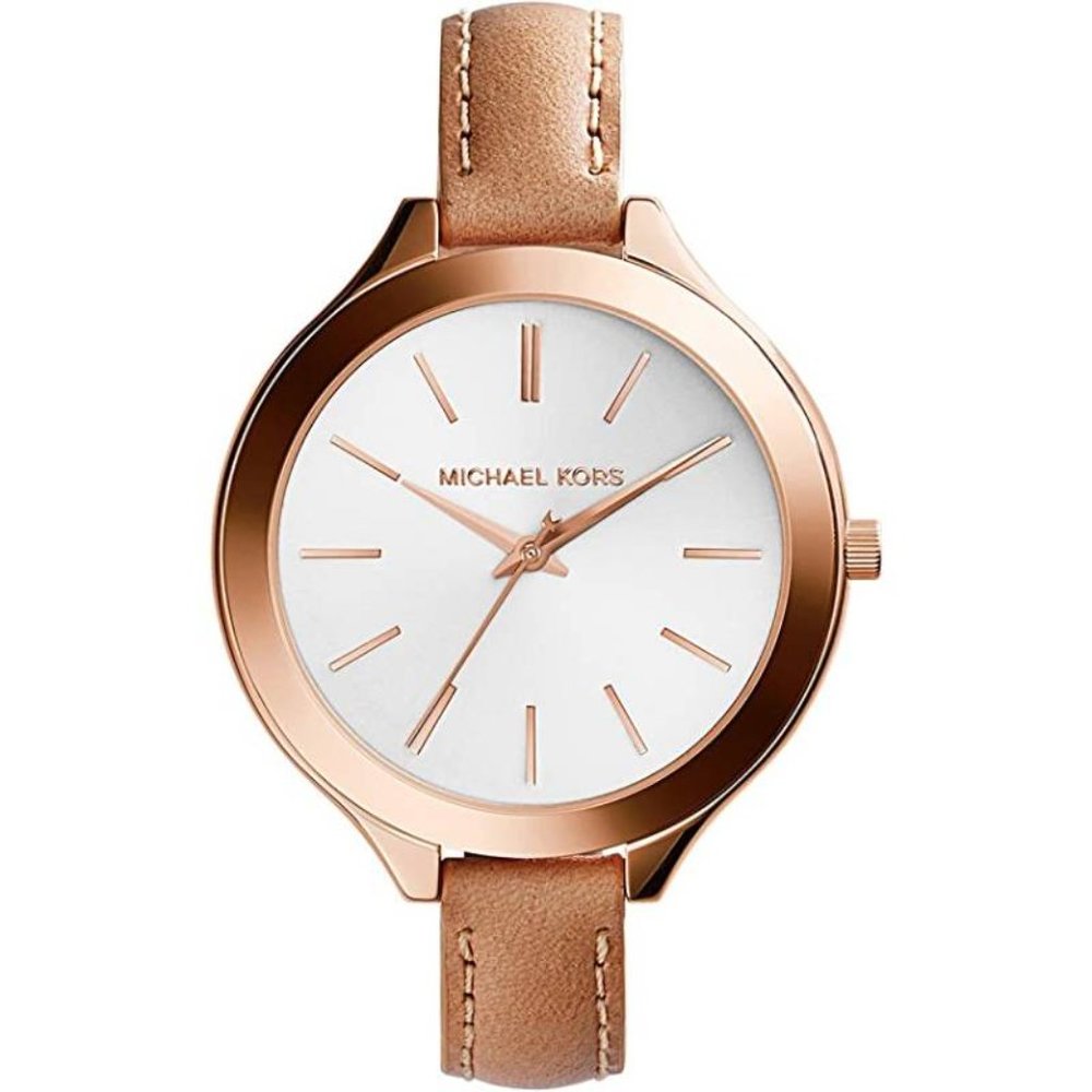 Michael Kors Women's Runaway Beige Leather Watch